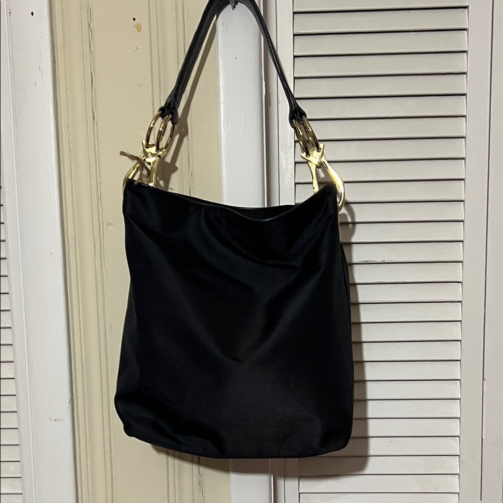 Chic Black Women's Bag with Floral Lining